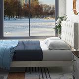 Mhjinuwet Full Size Bed Frame, Velvet Upholstered Platform with Headboard, Easy Assembly, No Box Spring Needed, Non-Slip and Noise-Free with Strong Wooden Slats (Beige, Full) Mhjinuwet