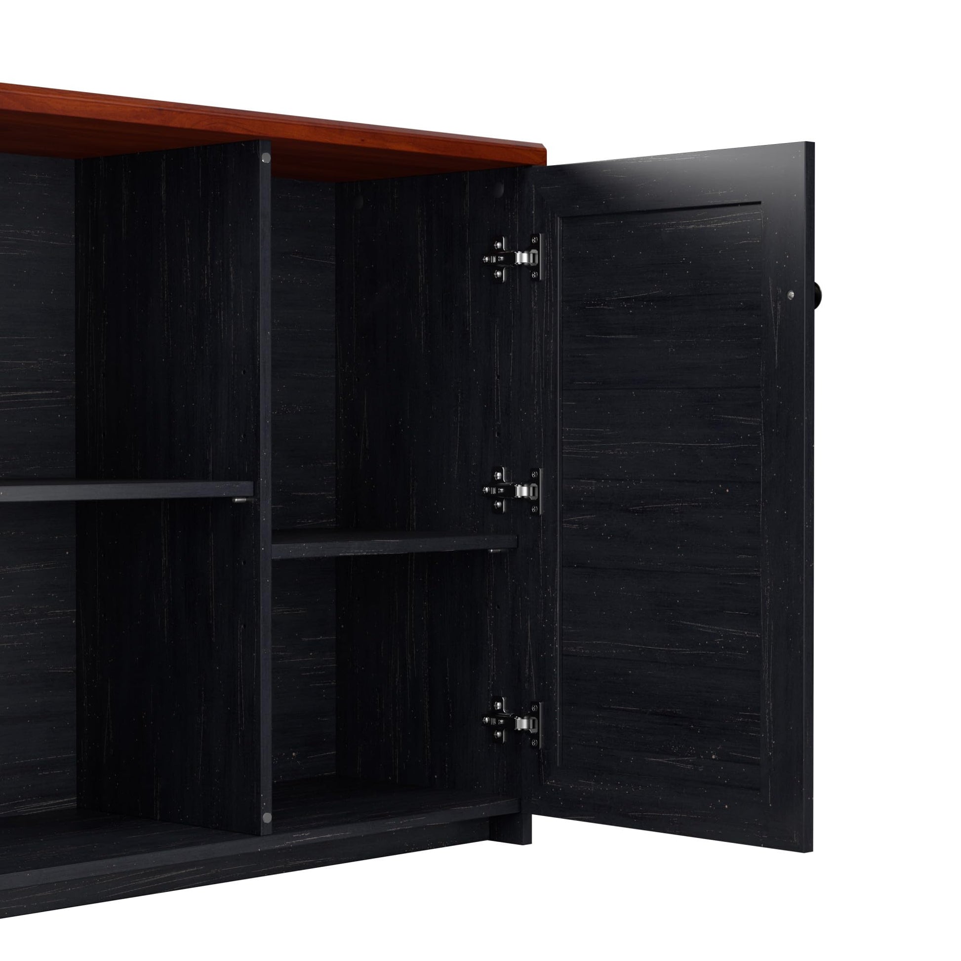 Bush Business Furniture Fairview Antique Black Accent Cabinet with Doors and Adjustable Shelves - WoodArtSupply