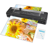 Laminator Machine A3 Laminating Machine with Built-in Trimmer, Fast Warm-up 13 Inch Cold and Thermal Lamination with 50 Laminating Sheets, 5-in-1 Portable Laminators for Home Office School Use BAYGE