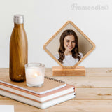 Framendino, 1 Pack Sublimation Photo Frames Blanks Heat Transfer Wood Diamond Shape Picture Frames for DIY Photo Prints Framendino