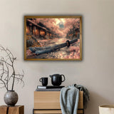 Diamond Painting Kits for Adults, 5D DIY Samurai Sword Diamond Art Paintng Cherry Blossoms Diamond Art, Full Drill Diamond Dots Gem Arts Crafts Paintings Kits, Home Wall Room Decor 12x16inch TUTUMAY21