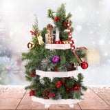 3 Tiered Serving Tray Wooden Farmhouse Decorative Tray, 3 Tier Tray for The Coffee Table, Kitchen Rustic Dinning Tiered Tray, Home Decor Tray, Three Tier Tray Cupcake Stand Display Tray MRPAPA