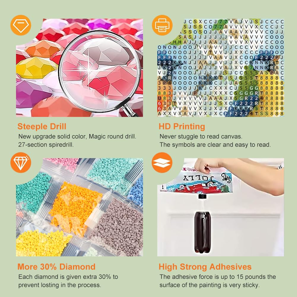 Acudotr Diamond Painting Kits for Adults, 5D DIY Diamond Art Kits for Beginners, Full Drill Diamond Painting Kits for Home Wall Decor, Birds, 12x12 Inch Acudotr