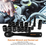 DEKOPRO 218-Piece General Household Hand Tool kit, Professional Auto Repair Tool Set for Homeowner, General Household Hand Tool Set with Plier, Screwdriver Set, Socket Set, with Portable Storage Case DEKOPRO