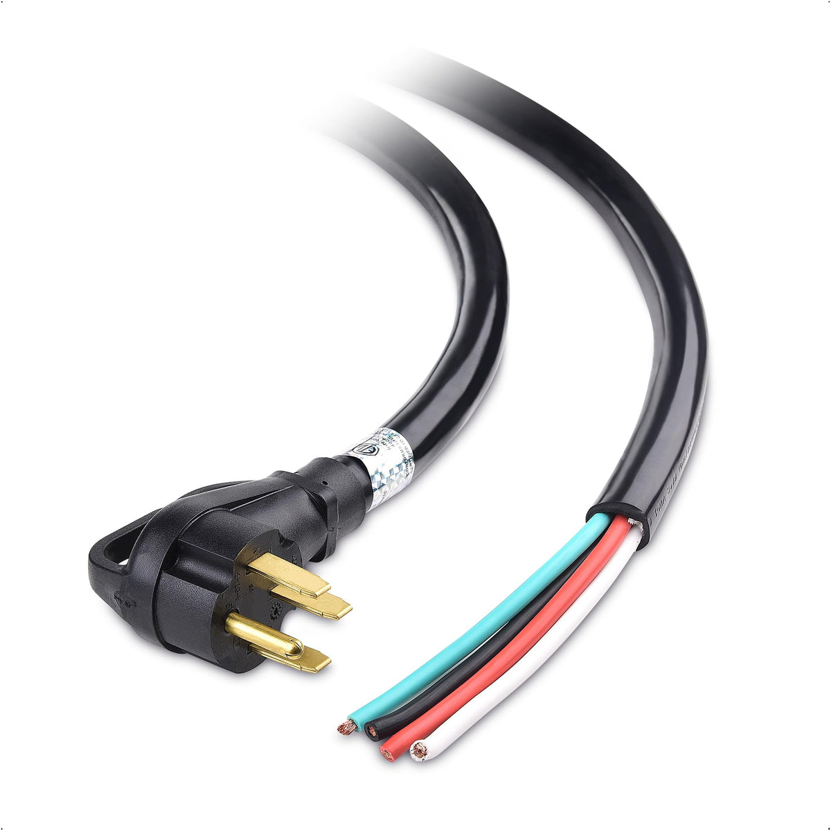 Cable Matters 4 Prong Replacement 50 AMP RV Power Cord 10 ft, 6/8 AWG, Generator Extension Cord/Generator Power Cord, Compatible with Tesla Charger/EV Charger / J1772 Charger (NEMA 14-50P to 4 Wire) Cable Matters