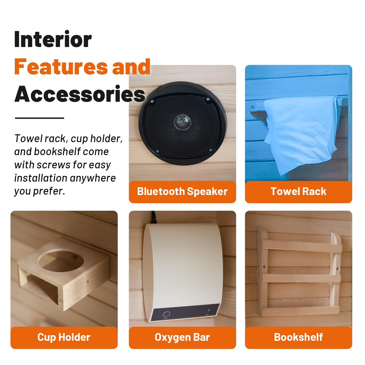 Efficraft Infrared Sauna Indoor, 1 Person Hemlock Wooden Home Sauna, Dry Sauna for Home Spa Room 1350W, Time Temp Pre-Set Sauna Room, w/7 Heating Panels Mini Personal Far Infrared Saunas for Home Efficraft