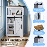 KOLIGEY Farmhouse Storage Cabinet, White Bathroom Storage Cabinet Small Hutch with Door Freestanding, for Coffee Bar, Bathroom, Laundry, Living Room, Kitchen - 24" W x 42" H KOLIGEY