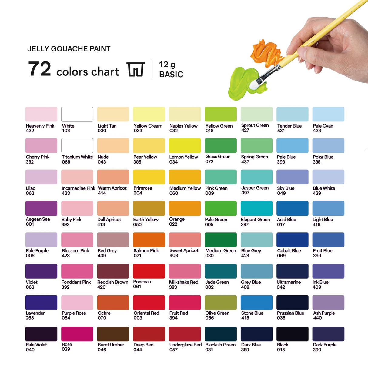 HIMI Twin Cup Jelly Gouache Paint Set, 72 Colors 12g, Jelly Cup Design, Non Toxic Paint for Canvas and Paper, Art Supplies for Professionals (72 Colors) HIMI