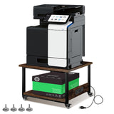 Printer Stand, 23.6''x23.6'' Large Printer Table with Power Outlet for Home Office Organization, Under Desk 3d Printer Stand With Wheels, Heavy Duty Rolling Printer Cart Shelf Stand for Desktop-2 Tier Obihivlo