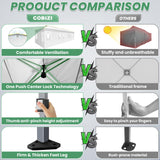 COBIZI 10x30 Pop Up Canopy with 8 Sidewalls, Canopy Tent for Parties, One Push Waterproof Commercial Wedding Canopy with Air Vent, UPF50+ Ez Outdoor Gazebo, Roller Bag, Sandbag, Stakes, Ropes, White COBIZI
