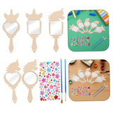 Didiseaon 12-Piece Unfinished Wooden Mirror Craft Set for Kids DIY Princess Hand Mirrors for Girls Birthday Parties and Craft Activities Safe Unbreakable for Toddler Decor Didiseaon
