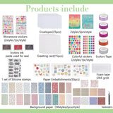 WEBEEDY 25 Sets DIY Greeting Card Making Supplies Daisy Theme Card Making Kit 3 Styles Blank Cards and Envelopes Stickers with Stamp Set for Birthday Wedding Congratulation Thanksgiving Mother's Day WEBEEDY