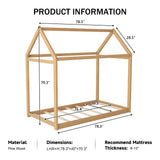 Merax Twin Size Wooden House Bed, Wood Color Merax