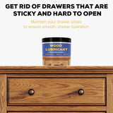 Wood Lubricant & Wood Wax - Multi-Purpose Paste Wax for Wood, Sliding Drawer & Door Hinge Lubricant, Drawer Wax - Restore & Maintain Wooden Slide, Loosen Drawer Slide -3.5Oz Qoddxx