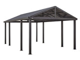 Sojag 20' x 12' Samara Carport with Aluminum Frame and 10' High Galvanized Steel Roof for Easy Drive Through Access Sojag