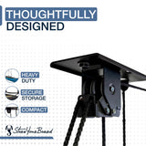 StoreYourBoard Cargo Box Pulley System – Heavy-Duty Garage Hoist Lift for Rooftop Carriers – Garage Storage & Garage Organization Ceiling Hoist with Pulley – Holds 150 lbs - Fits 8–10 ft Ceilings StoreYourBoard