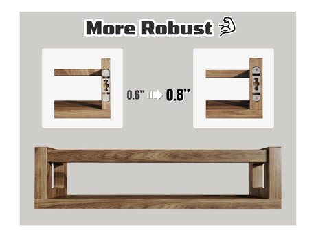TidyCorner Upgraded Thick Floating Shelves - Multi-Use Wall-Mounted Bookshelves for Kids and Nursery, Ideal for Books, Toys, Spice Rack, Decor - Walnut Brown TidyCorner