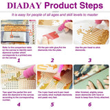 DIADAY 5D Diamond Painting Kits Mandala Diamond Art Kits for Adults Beginners, Full Drill Round Gem Dots Art DIY Craft Home Wall Decor Gift 12 x 12 Inches DIADAY