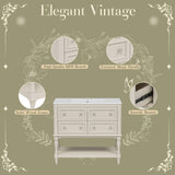 Merax Country 36" Bathroom Vanity with Sink, Farmhouse Bathroom Vanity Storage Cabinet with 4 Drawers and Open Shelf, Solid Wood Frame Bath Storage Vanity Merax