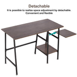 VECELO 43 Inch Computer Desk Writing Study Work Office Table Modern Desk with Shelves Wooden Desk for Home Bedroom,Brown Desk VECELO