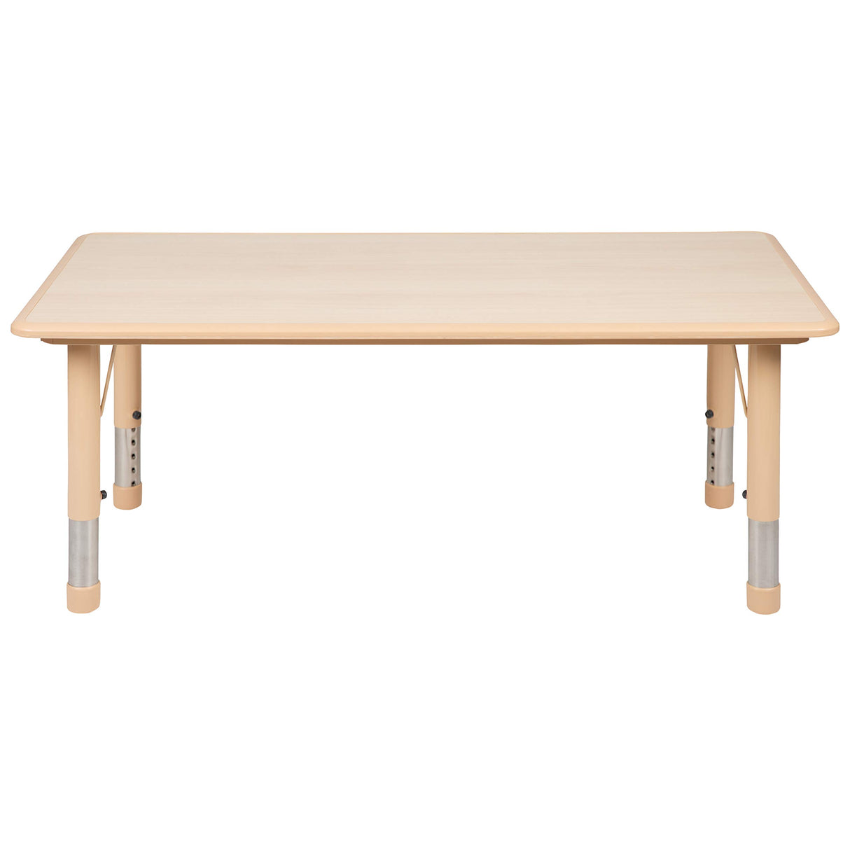 Flash Furniture Wren Adjustable Classroom Activity Table for School and Home, Plastic Activity Table for Kids, 23.625" W x 47.25" L, Natural Flash Furniture