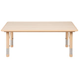 Flash Furniture Wren Adjustable Classroom Activity Table for School and Home, Plastic Activity Table for Kids, 23.625" W x 47.25" L, Natural Flash Furniture