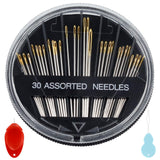 FIVEIZERO 30-Count Premium Hand Sewing Needles, 6 Sizes Embroidery Needles Kit with Threaders for Hand Sewing Crafts,Large Eye Sewing Needle Kit for Art and Craft Projects FIVEIZERO