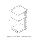 Furinno Just 3-Tier Turn-N-Tube End Table / Side Table / Night Stand / Bedside Table with Plastic Poles, 1-Pack, White(Espresso)/White Furinno