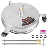 Twinkle Star 15" High Pressure Washer Surface Cleaner with 3 Wheels, Stainless Steel Housing & 1/4" Quick Connector, Power Washer Accessories; 2 Extension Wand, 2 Replacement Nozzles, 4000 PSI Twinkle Star