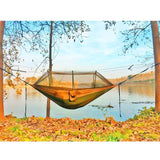 Sunyear Camping Hammock, Portable Single & Double Hammock with Net, 2 Person Hammock Tent with 2 * 10ft Straps, Best for Outdoor Hiking Survival Travel Sunyear