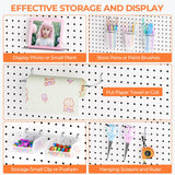 INCLY 70PCS Metal Peg Board Kit with 1/4" Pegboard Accessories, 4 Pack White Pegboard Panels, Bins, Cups and Peg Board Hooks, Paper Towel Holder, Pegboard Wall Organizer for Craft Room, Office, Sewing INCLY