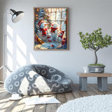 Snowman Christmas Paint by Number, Tree Paint by Number Christmas for Adults, Snow Window Scene Paint by Numbers Kit for Adults, Home Wall Decor 16x20 Inch, Unframed WUIVCTR