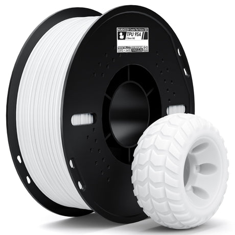 ELEGOO TPU Filament 1.75mm White 1KG, 95A Flexible Soft 3D Printing Filament Dimensional Accuracy +/- 0.02mm, 1KG Spool(2.2lbs) for Most FDM 3D Printers ELEGOO