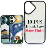 JUSTRY 10PCS Sublimation Blanks Phone Case Cover Printable Phone Cases Designed for iPhone 16 Plus, 6.7" Soft Rubber Case + Aluminum Insert,Custom Printable, Anti-Slip Phone Protective Cover Black JUSTRY