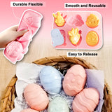EDSRRDRUS Pink Soap Making Kit for Adults - 2lbs Glycerin Melt & Pour Soap Base, Essential Oils, Dyes, Easter Bunny Egg Flower Molds & Complete Soap Making Supplies EDSRDRUS