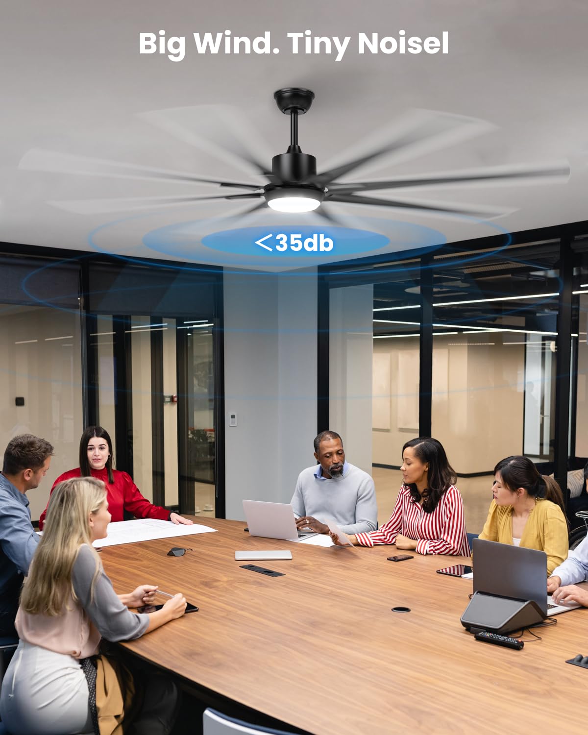 72 Inch Large Industrial Ceiling Fan with Light and Remote-8 Aluminium Blades Ceiling Fan with Energy Efficient DC Motor,Reversible Airflow-Ideal for Living Room,Patio,Garage,and Commercial Spaces Hisummer