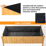 FCVEIDO Bamboo Raised Garden Beds Outdoor, Raised Garden Bed with Legs, Elevated Bamboo Planter Box, Standing Growing Bed for Growing Fresh Herbs, Vegetables, Succulents, Flowers (48x25x30 Inch) FCVEIDO