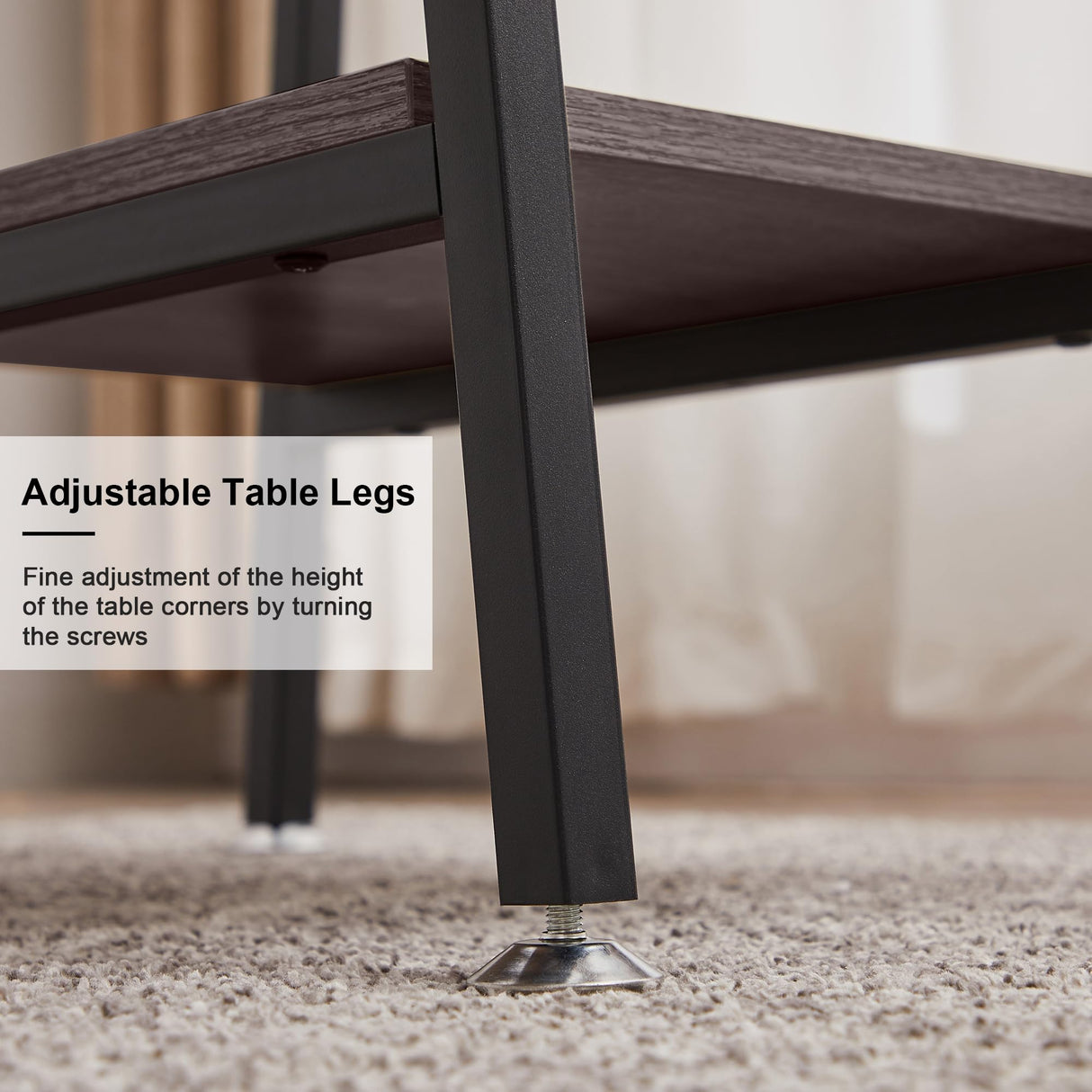 VECELO 43 Inch Computer Desk Writing Study Work Office Table Modern Desk with Shelves Wooden Desk for Home Bedroom,Brown Desk VECELO