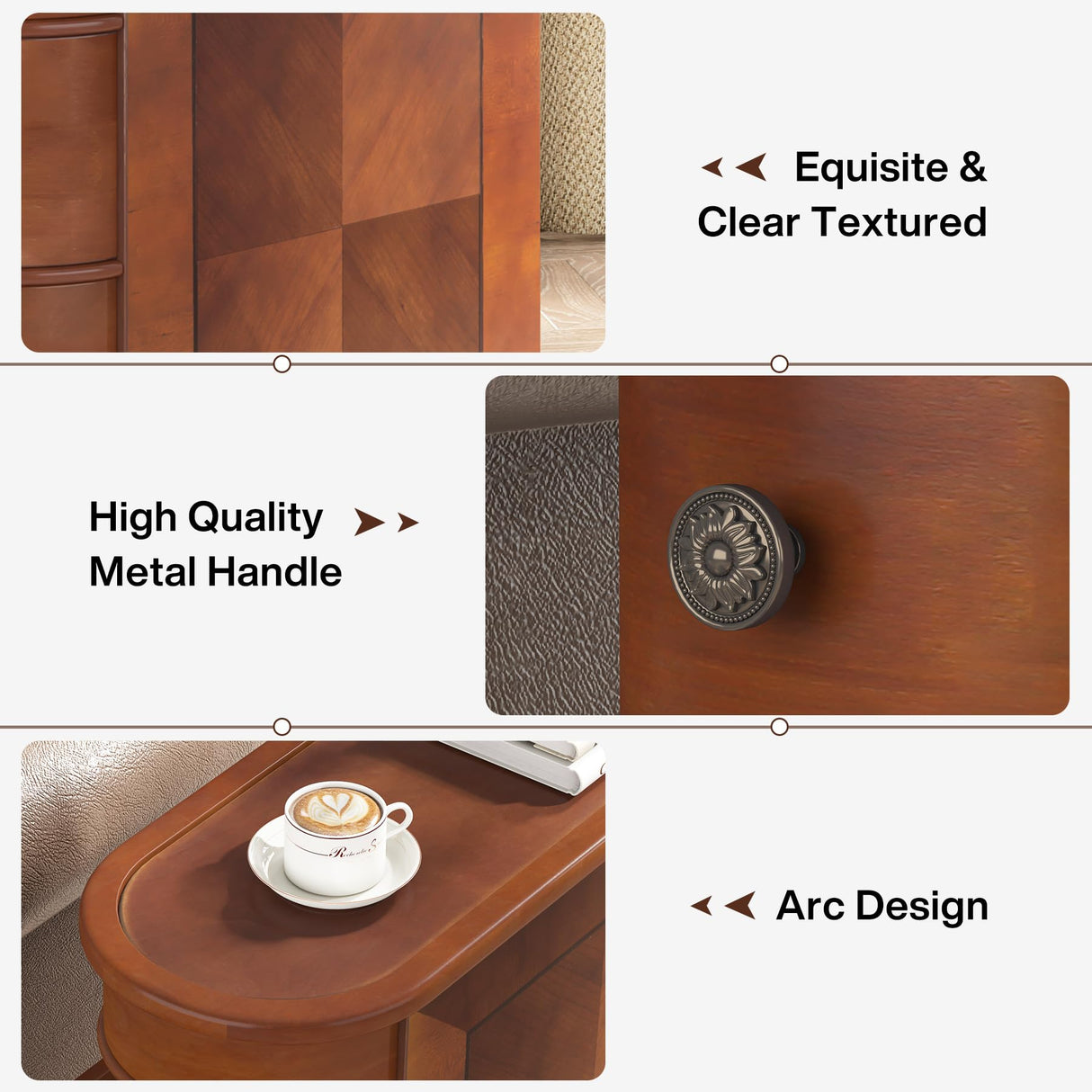 Tribesigns End Table, Sofa Side Table with Storage No Assembly Required, Slim Nightstand with 2 Drawers, Vintage Wood Chairside Bedside Narrow Accent Tables for Living Room Bedroom Couch Office, Brown Tribesigns