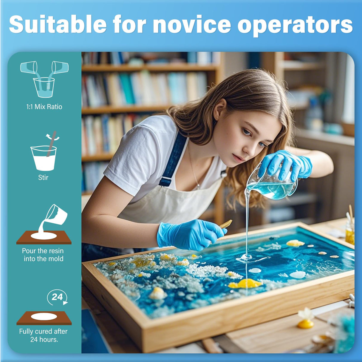 Epoxy Resin 1 Gallon Kit with Pump High Glossy Food Safe Crystal Clear Bubble Free No Yellowing Easy Mix 1:1 for Craft DIY Jewelry Art Casting Vivresina