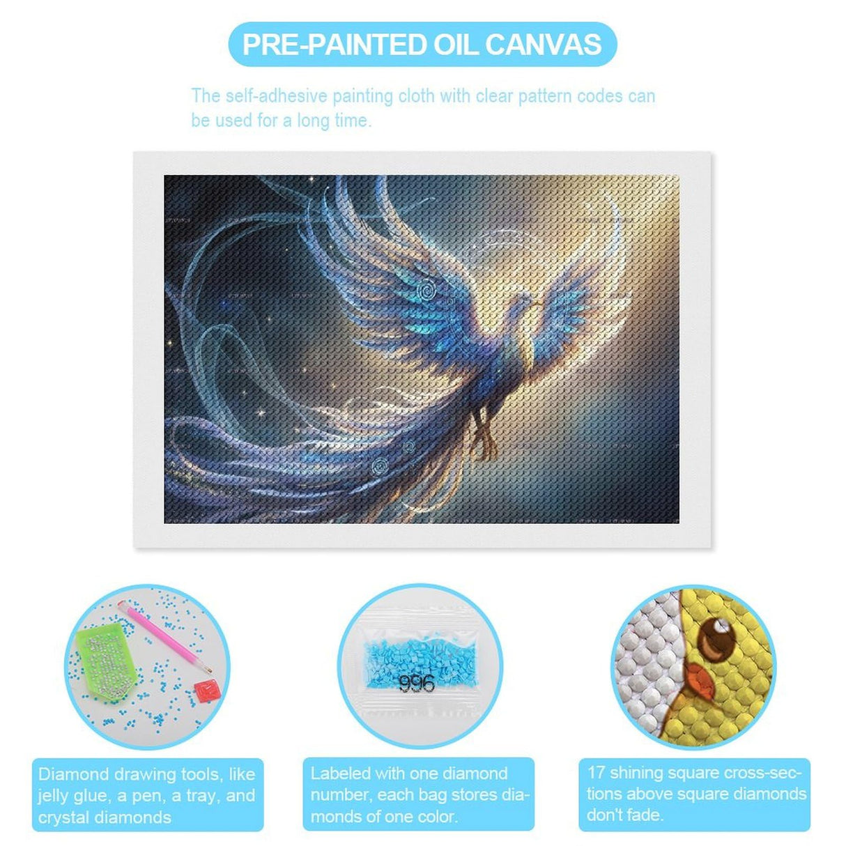 ETTUWNUI Diamond Painting Kits for Adults - A Mystical Phoenix Painting DIY 5D Full Drill Diamond Dots Paintings with Diamonds Gem Art and Crafts Home Decor 8"x12" ETTUWNUI