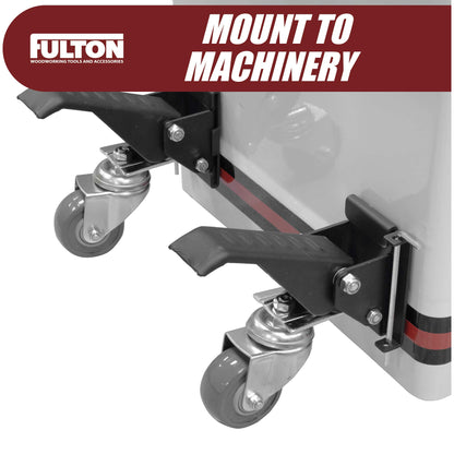 Workbench Caster kit 4 Heavy Duty Retractable Casters with 4 Pin Lock Quick Release Mounting Plates to Quickly Attach/Remove or Switch Casters from a Workbench to a Cabinet, Stand or a Machine.