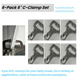 6 Inch C Clamp Locking, 6Pcs Heavy Duty Welding Clamps Pliers Set Vise Grip Clamps with Swivel Pad for Electrician Maintenance, Wood Working, Welding and Craftsmen Home Workshop Haokixin