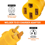 MECMO NEMA 6-50P to 14-50R EV Tesla Charger Adapter Cord, 240V 50 Amp 3 Prong Welder Plug to 4 Prong EV Charging Connector, Welder Welding Dryer EV Charger Power Cord Adapter Adaptor Connector MECMO