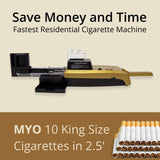 HSPT Golden Rainbow Electric Cigaretterolling Machine - Fully Automatic Tobacco Injector Roller for MYO King Size Cigarettes, with Adjustable Density, Counter, Jam Protection, Loads 10 Tubes at a Time HSPT Golden Rainbow