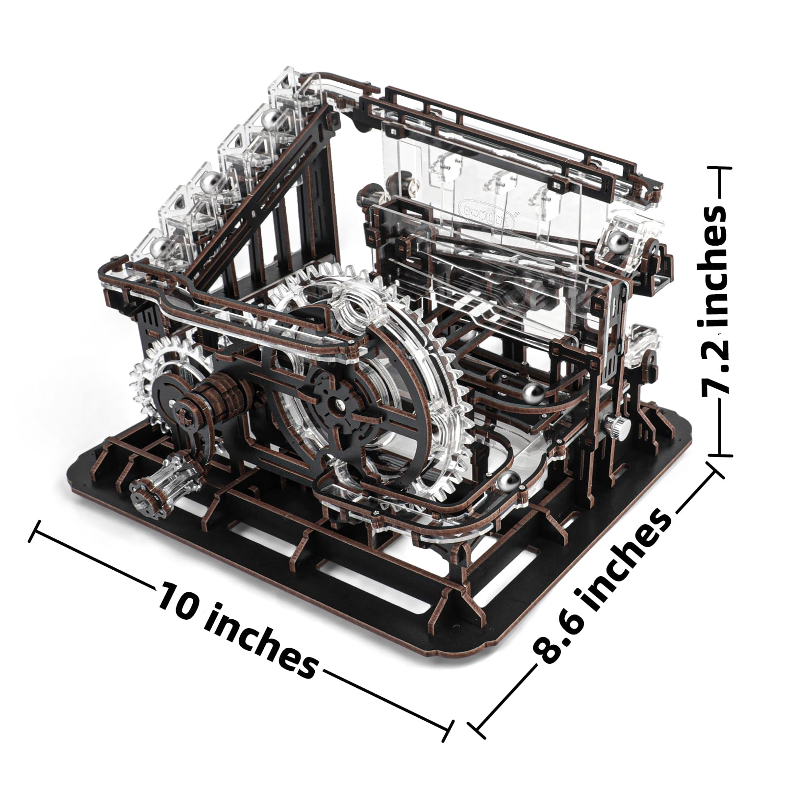 OWNONE 1 3D Wooden Puzzle Marble Run with LED Lights, Wooden Model Building Kits for Adults, Wood Mechanical Puzzle Building Set, Office Desk Decor Gift for Men Adults (312 PCS) - WoodArtSupply