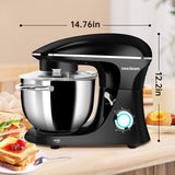 Seedeem Stand Mixer, 6Qt Electric Food Mixer, 660W 6-Speeds Tilt-Head Dough Mixers with Dishwasher-Safe Dough Hook, Wire Whip & Beater for Daily Use, Black SEEDEEM