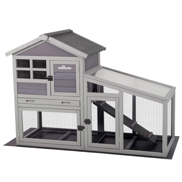 Aivituvin Rabbit Hutch Outdoor Chickecn Coop Indoor Bunny Cage with Pu ...