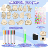 EAPHANT Kids Crafts, 15 PCS Arts and Crafts Painting Kits for Kids Activities Wooden Magnets to Paint EAPHANT
