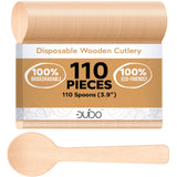 Disposable Wooden Spoons – 110 Pack 3.9 Inch Mini Wooden Spoons, Biodegradable Spoons Sample Spoons DUIDO